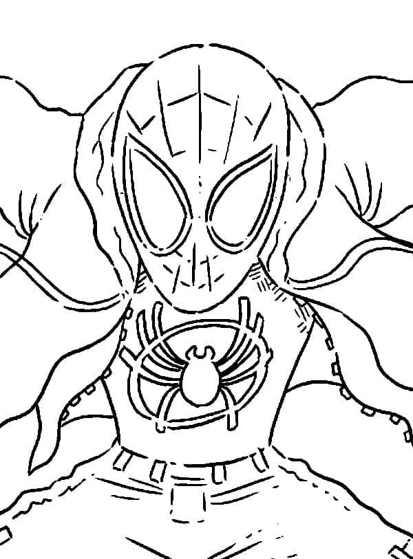 Dibujos de Hombre Araña Miles Morales gratis para colorear