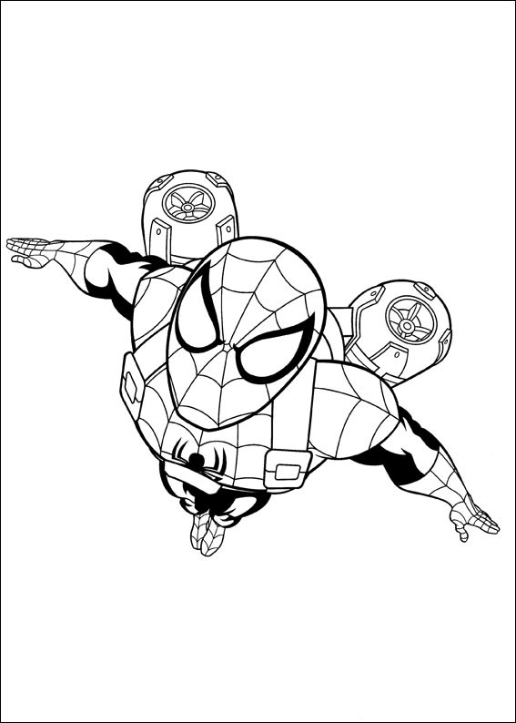 Dibujos de Hombre Araña Volando para colorear