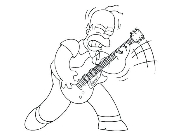 Dibujos de Hommer Tocando La Guitarra para colorear