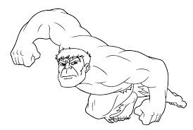 Dibujos de Hulk salta y Golpea para colorear