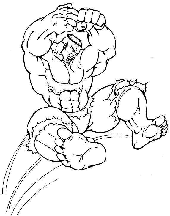 Hulk Saltando para colorir