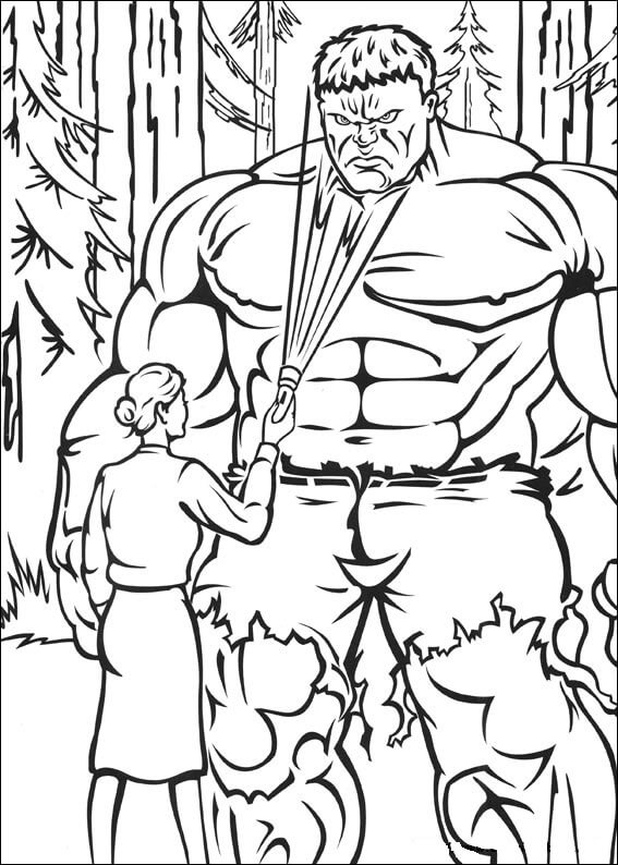 Dibujos de Hulk y Niña para colorear