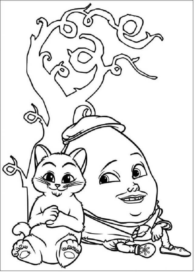 Dibujos de Humpty Dumpty, El Gato y Las Habichuelas Mágicas para colorear