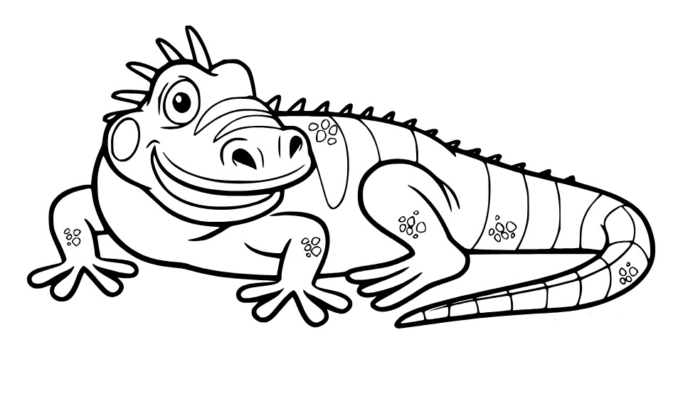 Iguana De Dibujos Animados para colorir