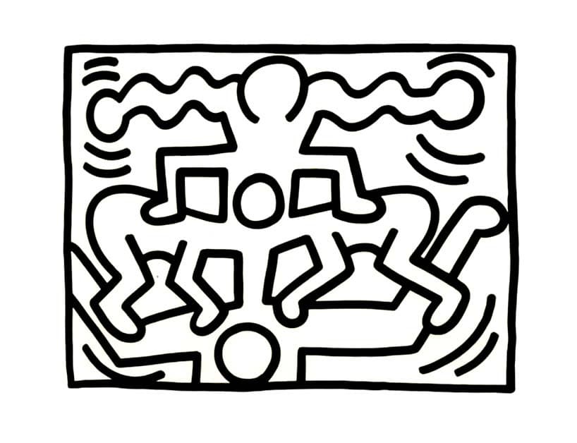 Dibujos de Ilustraciones de Keith Haring para imprimir gratis para colorear