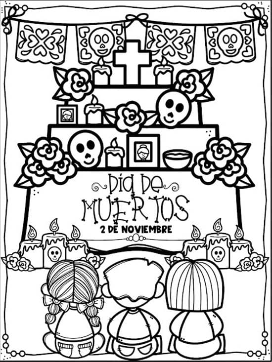 Dibujos de Imagen Altar de Muertos gratis para colorear