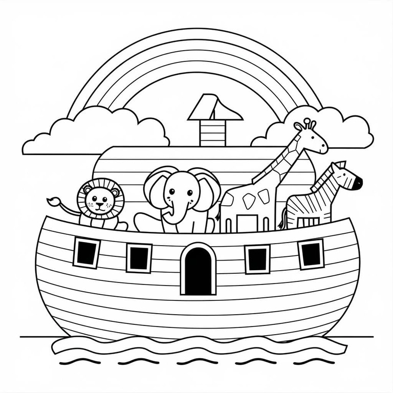 Dibujos de Imagen Arca de Noé gratis para colorear