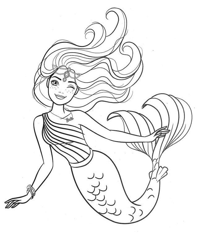 Dibujos de Imagen Barbie Sirena para colorear
