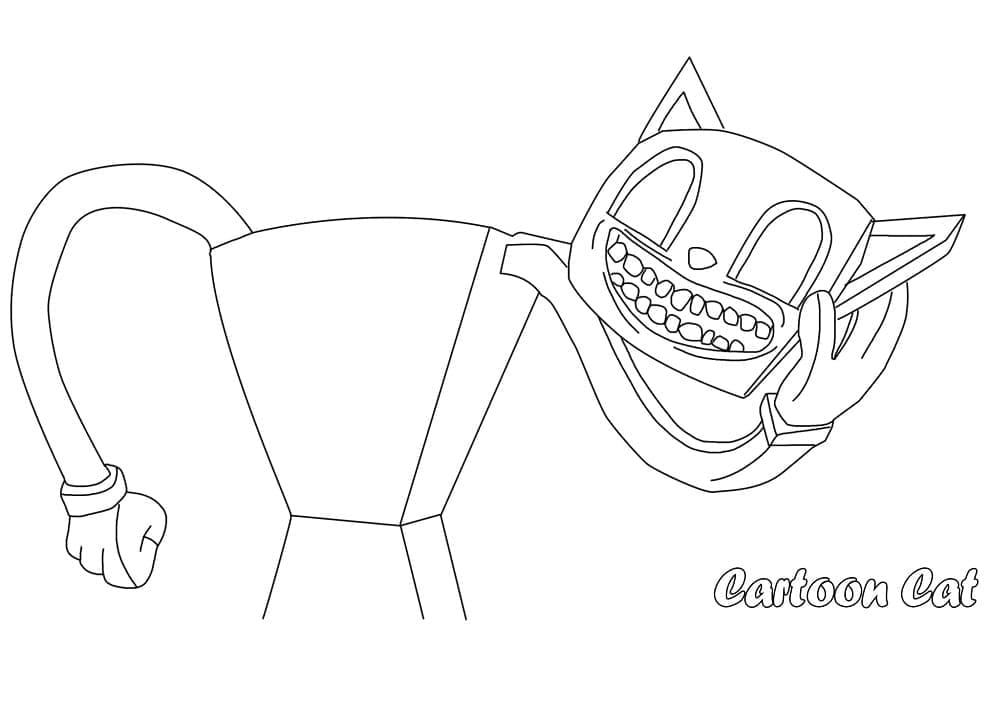 Dibujos de Imagen Cartoon Cat divertido para colorear