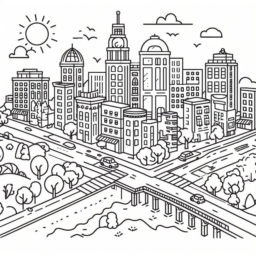 Dibujos de Imagen Ciudad para colorear