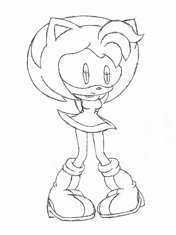 Dibujos de imagen de Amy Rose gratis para colorear