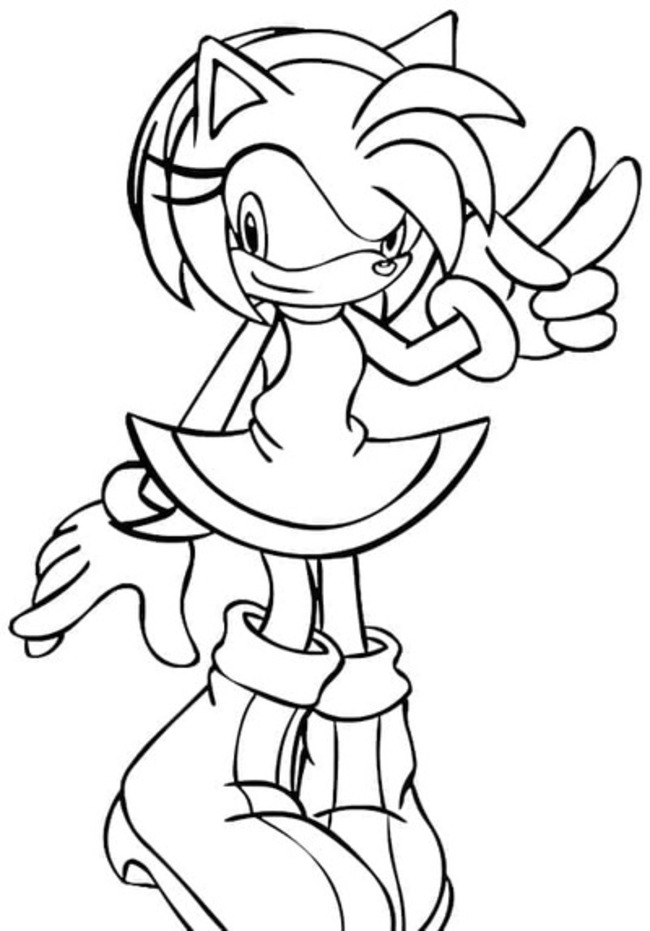 Dibujos de imagen de Amy Rose imprimible gratis para colorear