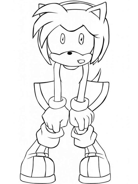 Dibujos de imagen de Amy Rose Muy lindo para colorear