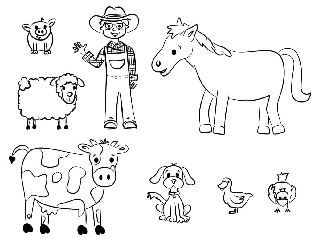 Dibujos de Imagen de animales de granja para colorear