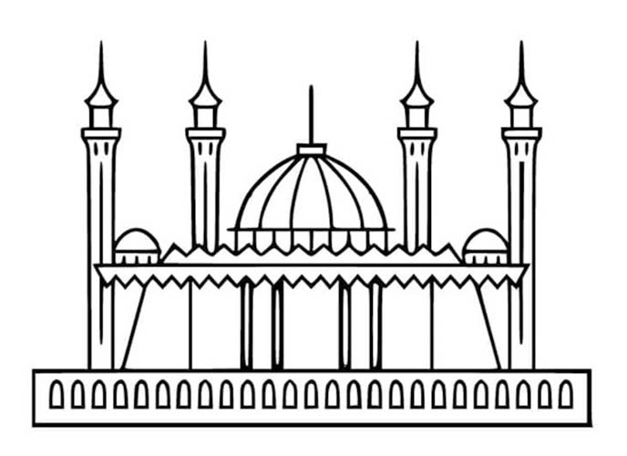 Dibujos de Imagen de la Mezquita Nacional de Abuja para colorear