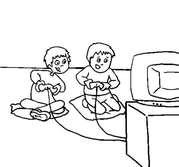 Dibujos de Imagen de niños jugando para colorear
