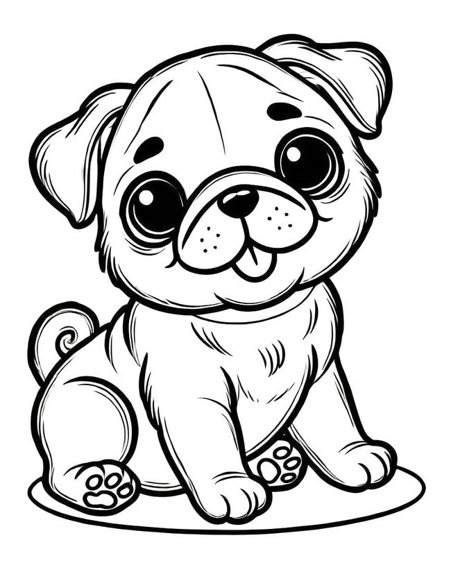 Imagen de un Pug para colorir