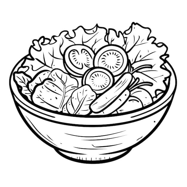Dibujos de Imagen Ensalada básico para colorear