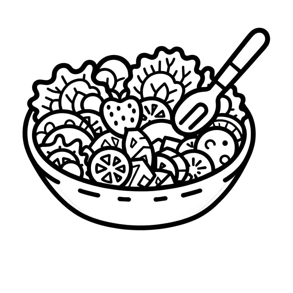 Dibujos de Imagen Ensalada imprimible gratis para colorear