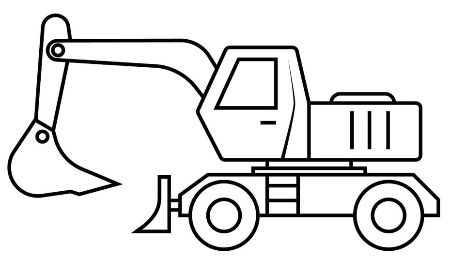 Dibujos de Imagen Excavadora básico para colorear