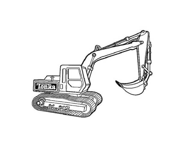 Dibujos de Imagen Excavadora fácil para colorear