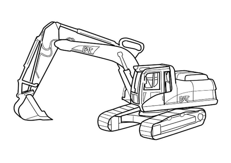 Dibujos de Imagen Excavadora imprimible gratis para colorear