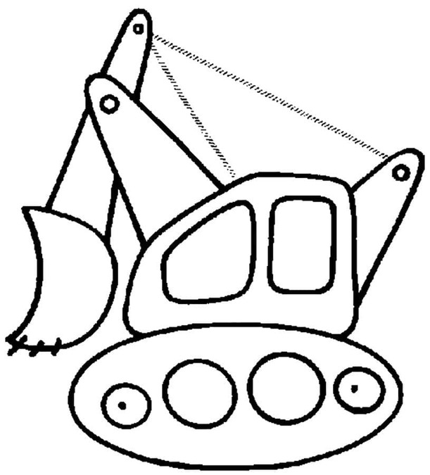 Dibujos de Imagen Excavadora imprimible para colorear