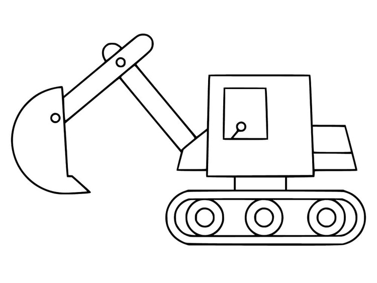 Dibujos de Imagen Excavadora Sencillo para colorear