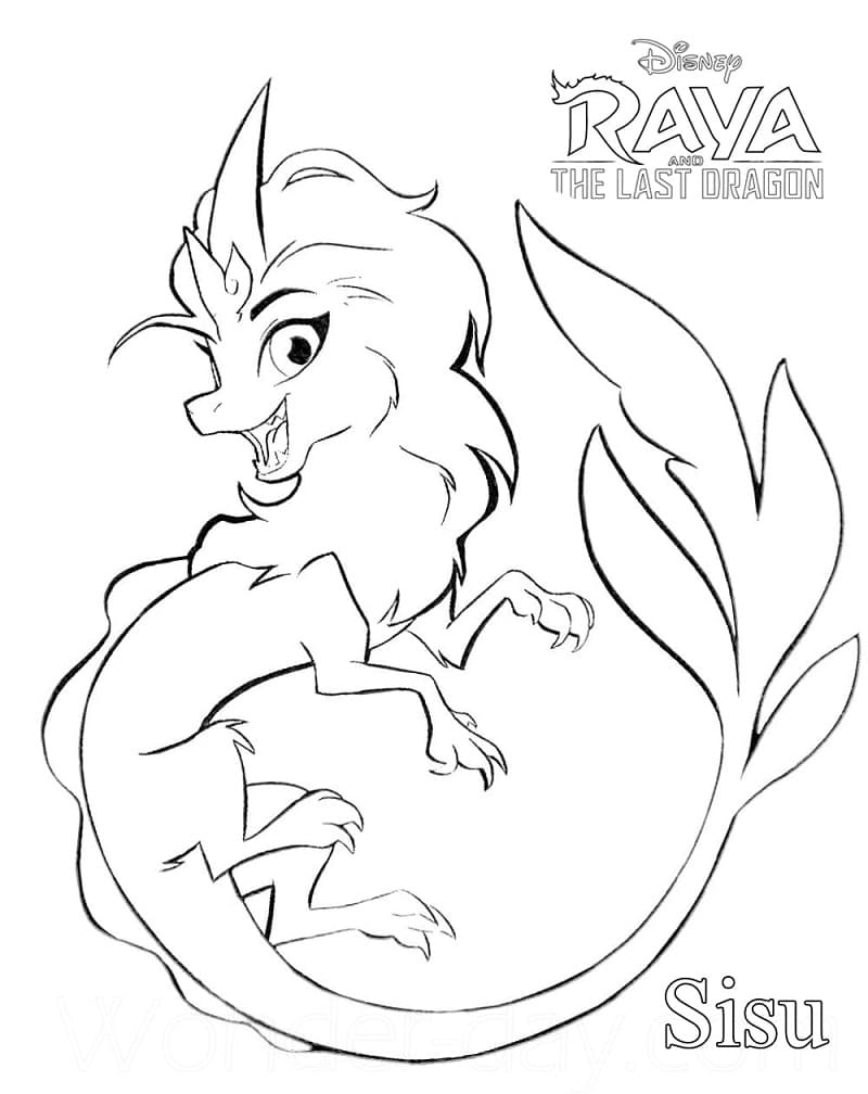 Imagen gratis de Raya y el último dragón para colorir