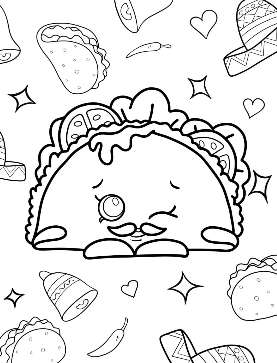 Dibujos de Imagen gratis Pastel Tacos para colorear