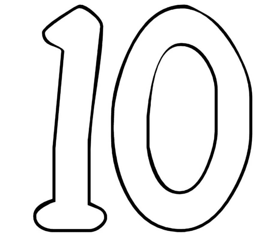 Imagen imprimible del Número 10 para colorir
