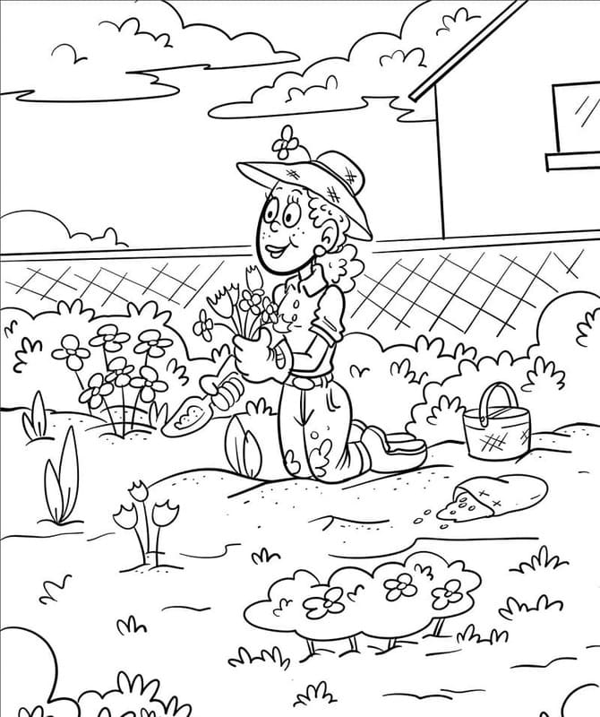 Dibujos de Imagen Jardín imprimible gratis para colorear