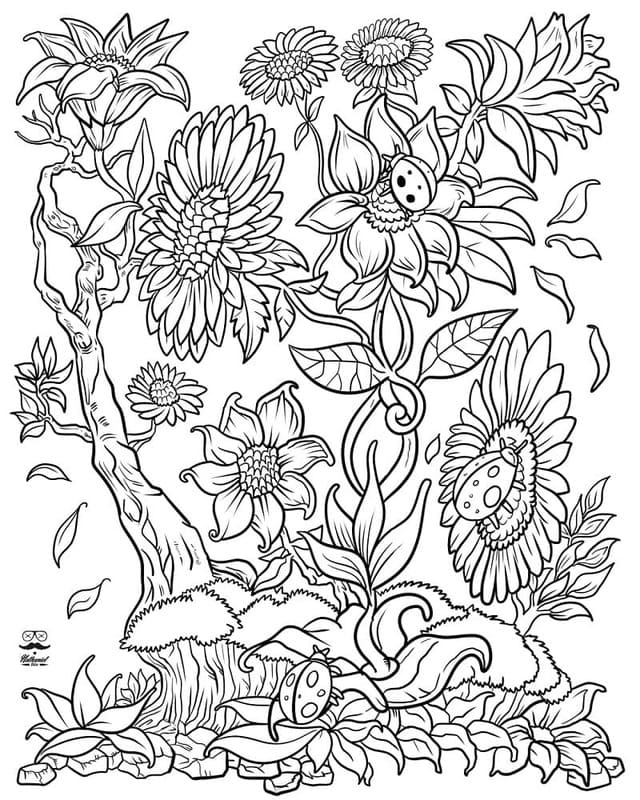 Dibujos de Imagen Jardín imprimible para colorear