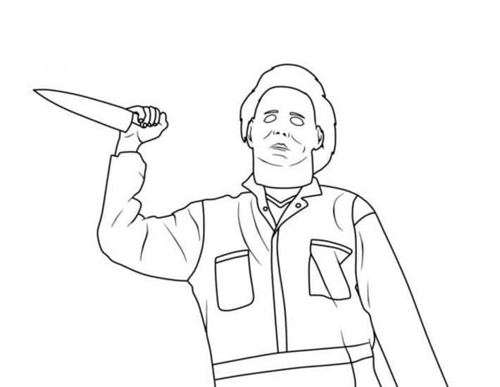 Dibujos de Imagen Michael Myers Básico para colorear