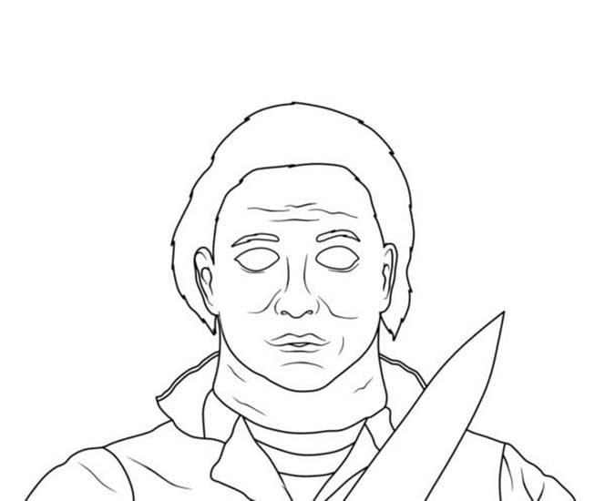 Dibujos de Imagen Michael Myers fácil para colorear