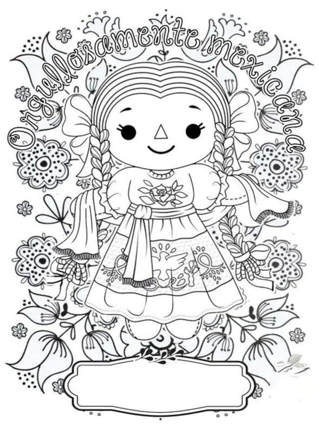 Dibujos de Imagen Muñecas Mexicanas para colorear