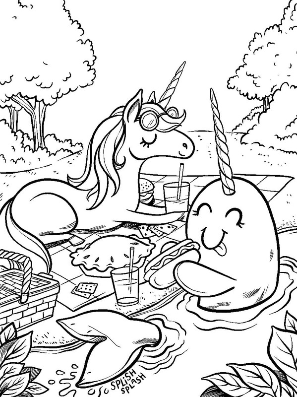 Dibujos de Imagen Narval fácil para colorear