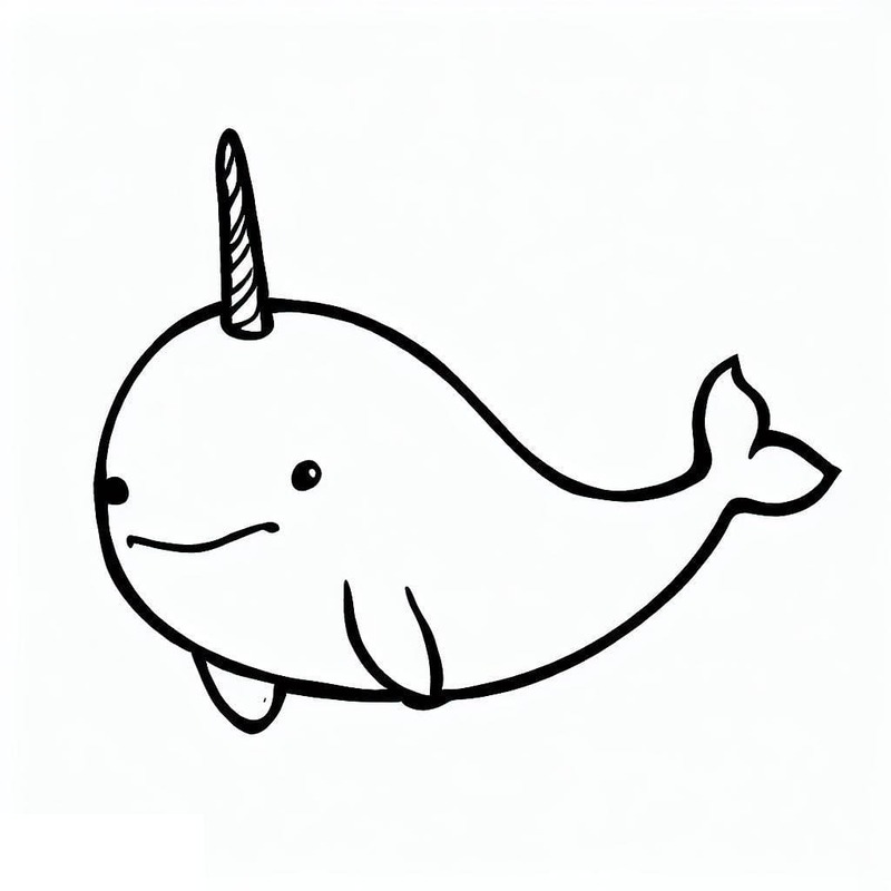 Dibujos de Imagen Narval imprimible gratis para colorear
