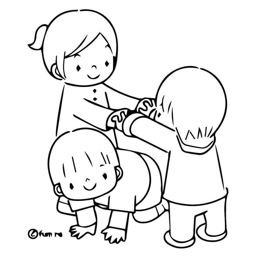 Dibujos de Imagen Niños Jugando imprimible para colorear