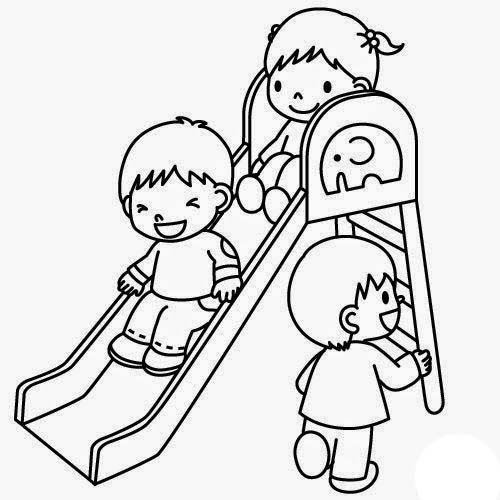Dibujos de Imagen niños jugando lindo para colorear