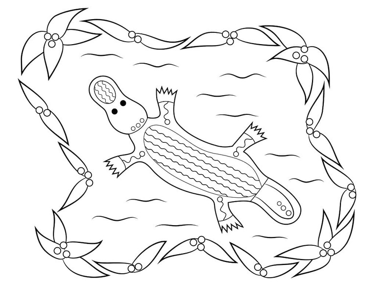 Dibujos de Imagen Ornitorrinco imprimible para colorear