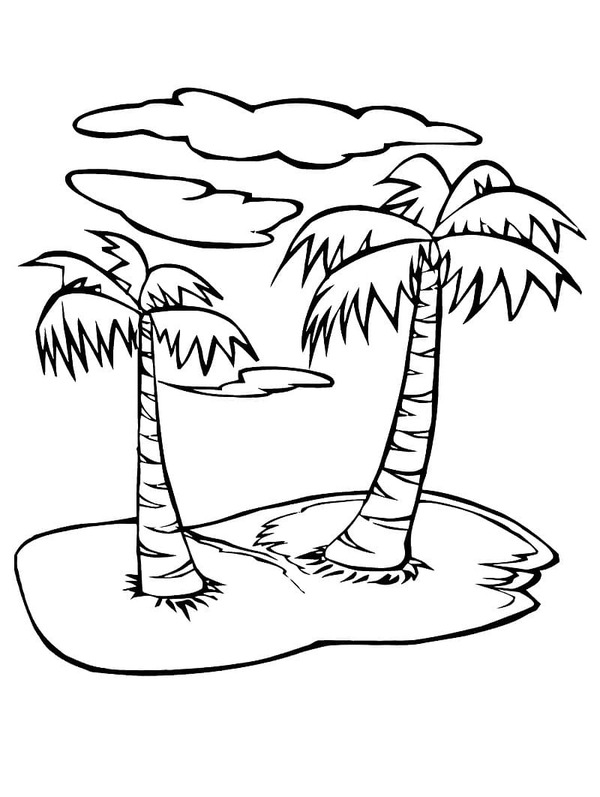 Dibujos de Imagen Palmera fácil para colorear