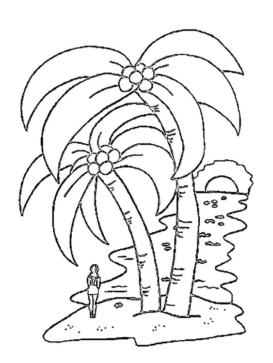 Dibujos de Imagen Palmera para colorear