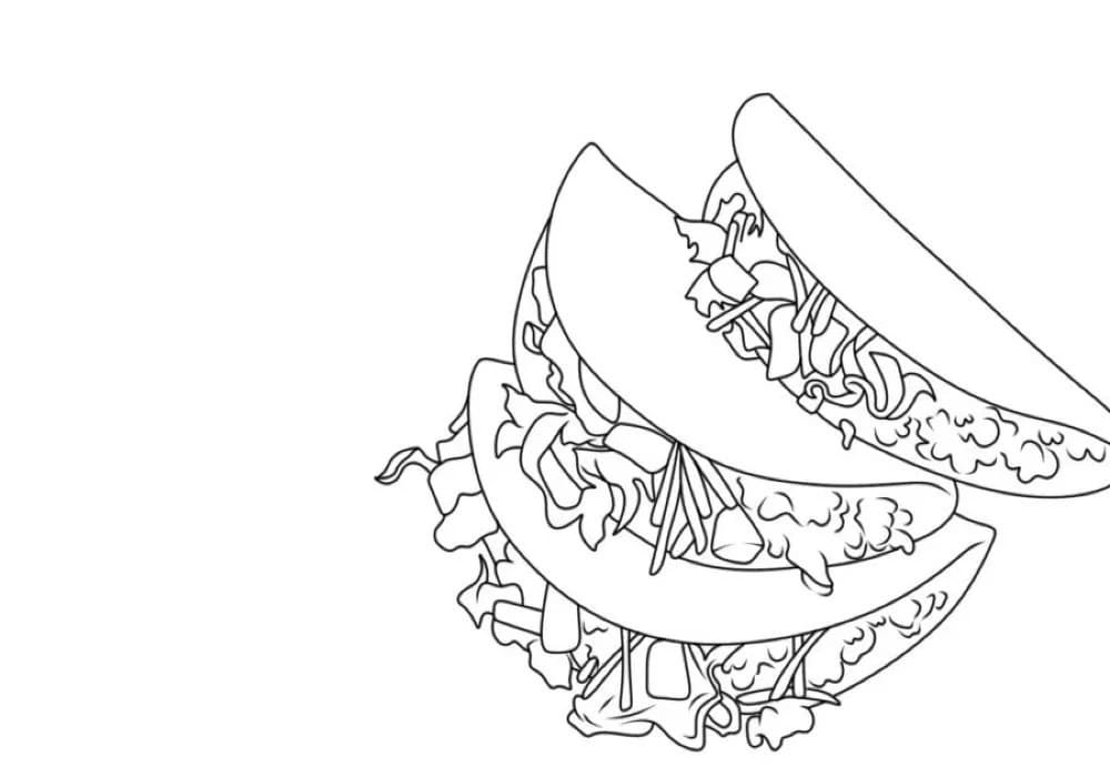 Dibujos de Imagen Pastel Tacos gratis para colorear