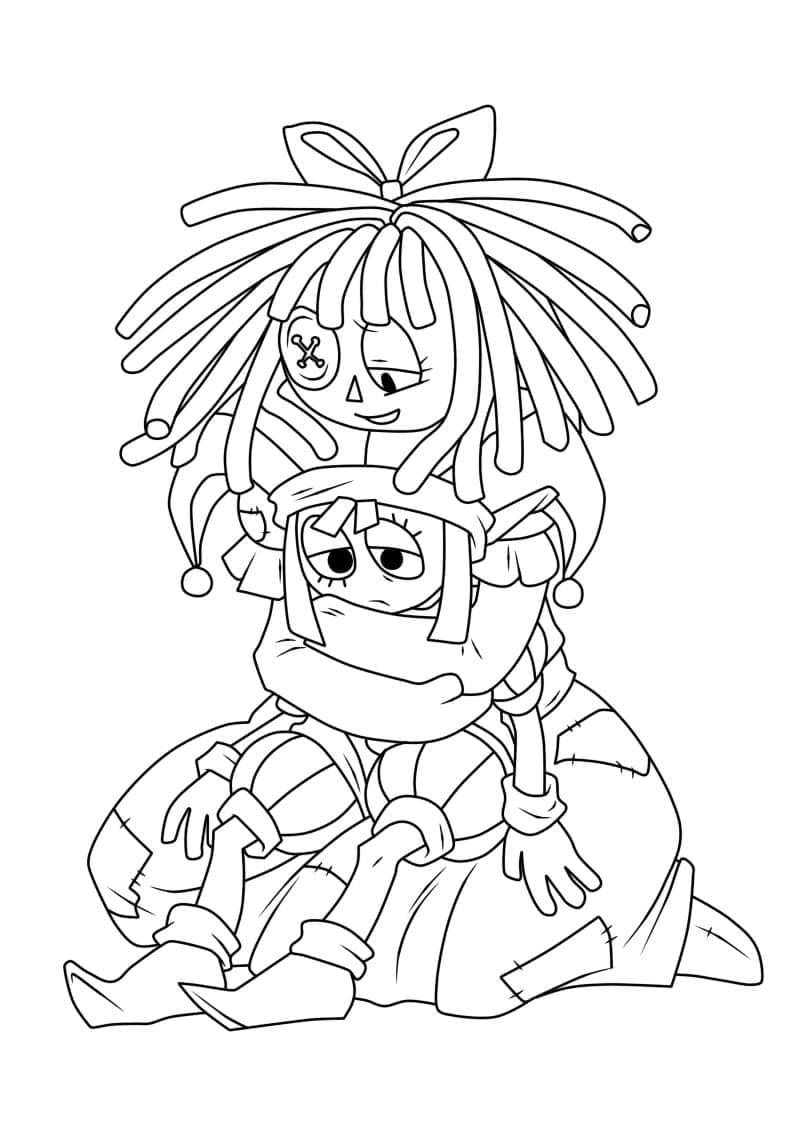 Dibujos de Imagen Pomni fácil para colorear