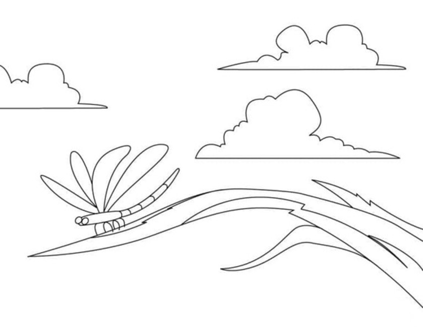 Dibujos de Impresión Libélula para colorear