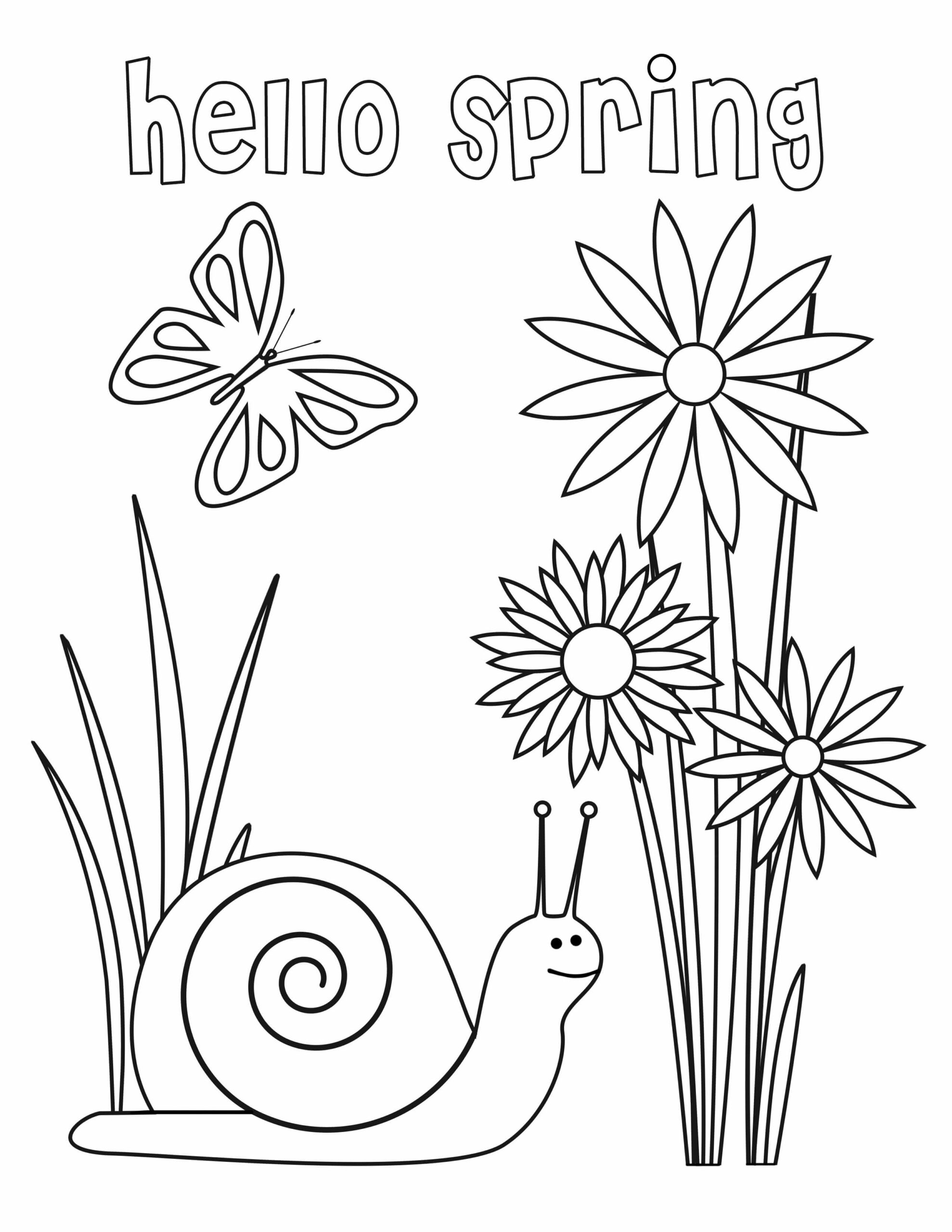Dibujos de Impresionante hola Primavera para colorear