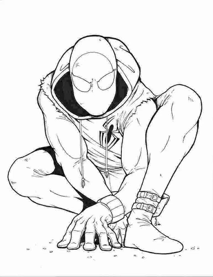 Dibujos de Impresionante Hombre Araña Miles Morales gratis para colorear