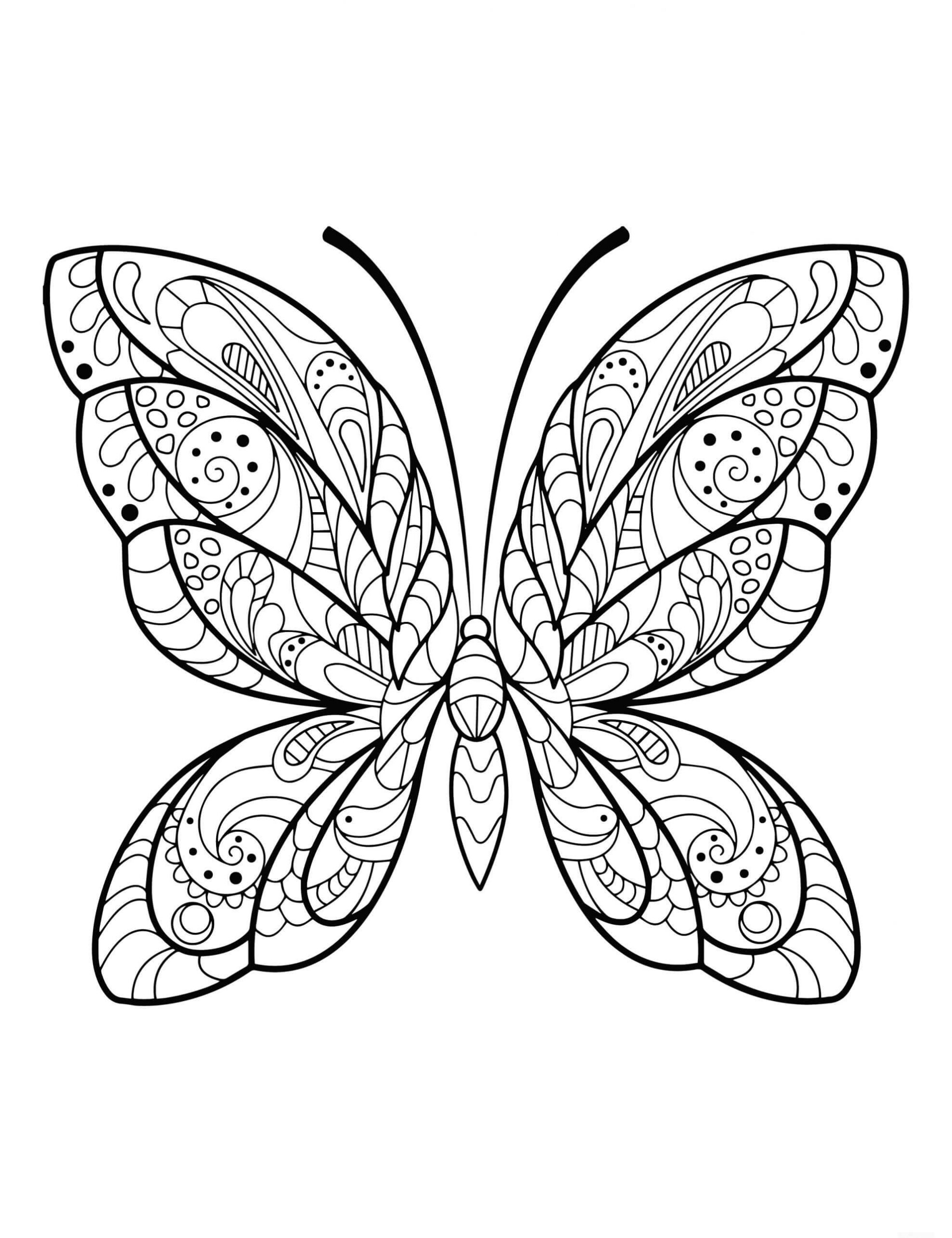 Dibujos de Impresionante mandala de mariposa para colorear