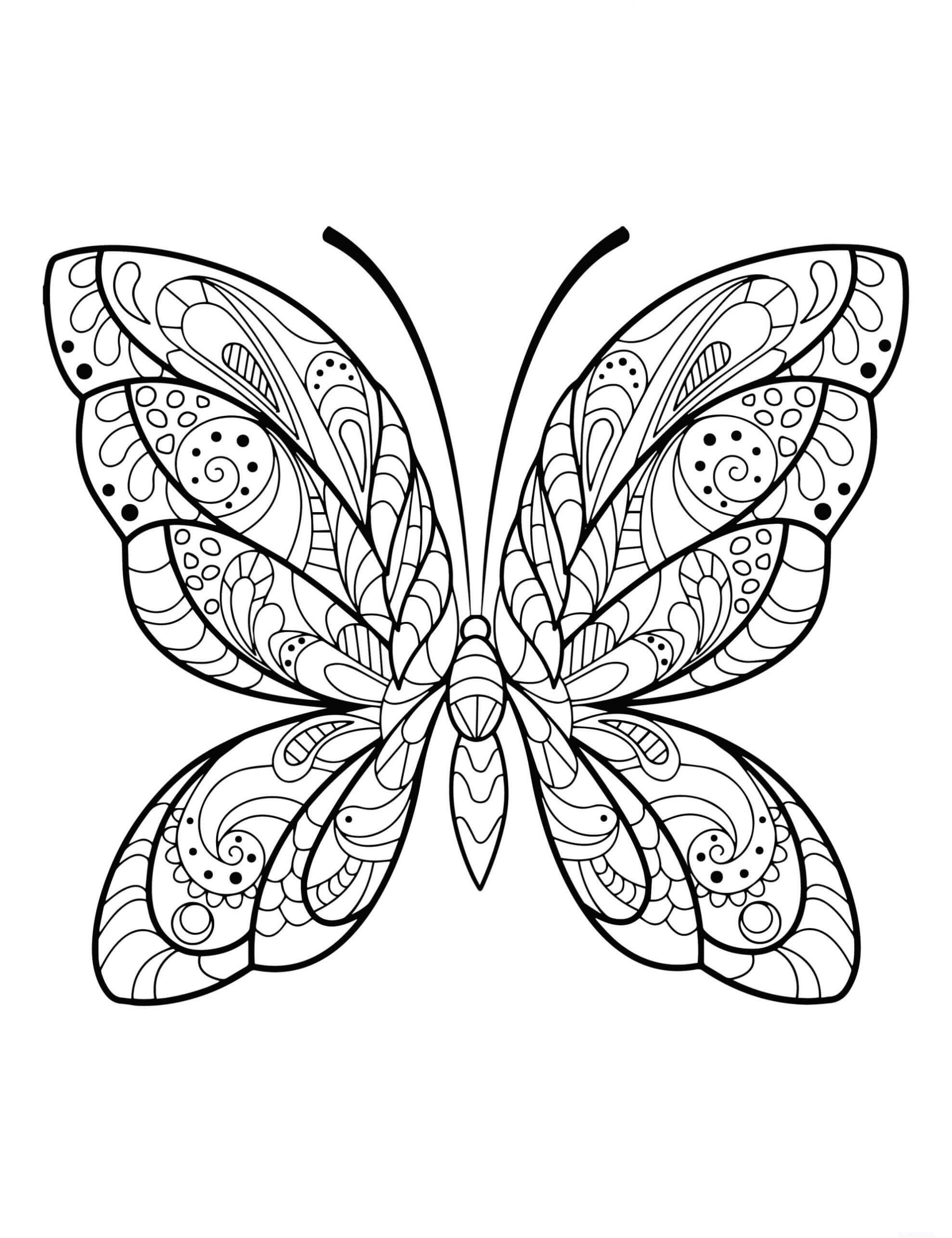 Dibujos de Impresionante Mandala de Mariposas gratis para colorear